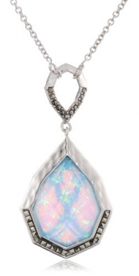 Judith Jack Waterfall Sterling Silver, Marcasite, Blue Opal Convertible Pendant Necklace, 36 Judith Jack Waterfall Sterling Silver, Marcasite, Blue Opal Convertible Pendant Necklace, 36