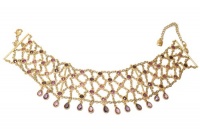 Lauren Ralph Lauren Woven Chain w Amethyst Accents Choker Necklace Gold Lauren Ralph Lauren Woven Chain w Amethyst Accents Choker Necklace Gold