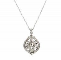 Eliot Danori Necklace, Rhodium-Plated Cubic Zirconia Splendor Pendant Eliot Danori Necklace, Rhodium-Plated Cubic Zirconia Splendor Pendant