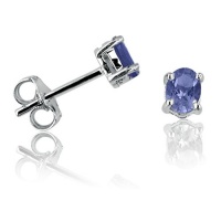Tanzanite Stud Earrings set in Sterling Silver .65cttw (Real Genuine Tanzanite) Tanzanite Stud Earrings set in Sterling Silver .65cttw (Real Genuine Tanzanite)
