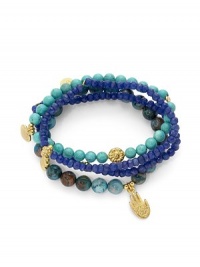 THE LOOKSet of four beaded braceletsHamsah and heart charmsJasper, turquoise and quartz stones22k goldplated vermeil sterling silver charm accentsElastic pull-on styleTHE MEASUREMENTWidth, about 2.5ORIGINMade in USA of imported materials THE LOOKSet of four beaded braceletsHamsah and heart charmsJasper, turquoise and quartz stones22k goldplated vermeil sterling silver charm accentsElastic pull-on styleTHE MEASUREMENTWidth, about 2.5ORIGINMade in USA of imported materials
