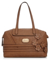 You'll fall in love with this flirty, feminine satchel from GUESS that's perfect for flowy summer dresses or faded denim jeans. Adorable flowers decorate the front, while detail stitching and signature hardware complete the look with style. You'll fall in love with this flirty, feminine satchel from GUESS that's perfect for flowy summer dresses or faded denim jeans. Adorable flowers decorate the front, while detail stitching and signature hardware complete the look with style.