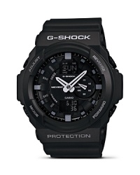 Be a good sport with this boldly sized digital watch from G-Shock. Designed for maximum performance on the field and off, it features a stopwatch, quartz movement, and supreme shock resistance. Be a good sport with this boldly sized digital watch from G-Shock. Designed for maximum performance on the field and off, it features a stopwatch, quartz movement, and supreme shock resistance.