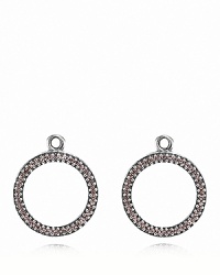 Sterling silver hoop charms studded with tourmaline cubic zirconia make for a sparkling addition to your PANDORA earring collection. Compatible with both french wire and hoop styles. Sterling silver hoop charms studded with tourmaline cubic zirconia make for a sparkling addition to your PANDORA earring collection. Compatible with both french wire and hoop styles.