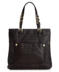 A sophisticated design with gorgeous glam detailing. This woven tote from Olivia + Joy features gleaming signature hardware, a unique all-over woven exterior and convenient pockets inside and out. A sophisticated design with gorgeous glam detailing. This woven tote from Olivia + Joy features gleaming signature hardware, a unique all-over woven exterior and convenient pockets inside and out.
