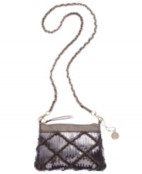 Shake a shimmy and dance the night away with this party-perfect purse from Big Buddha. Adorned with sparkly sequin with diamond design overlay, it's the ultimate razzle dazzler. Shake a shimmy and dance the night away with this party-perfect purse from Big Buddha. Adorned with sparkly sequin with diamond design overlay, it's the ultimate razzle dazzler.