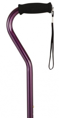 NOVA Cane with Offset Handle and Strap, Purple Checkers NOVA Cane with Offset Handle and Strap, Purple Checkers