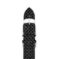 MICHELE 18mm Black and Silver Fashion Leather Strap MICHELE 18mm Black and Silver Fashion Leather Strap