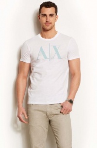 Armani Exchange Mens Striped A|X Tee Armani Exchange Mens Striped A|X Tee