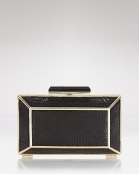 Slim and structured, BCBGMAXAZRIA's party-ready clutch is bang on trend. Carry it for soiree statement making. Slim and structured, BCBGMAXAZRIA's party-ready clutch is bang on trend. Carry it for soiree statement making.