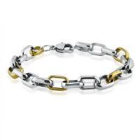 Ladies Stainless Steel Two-Tone Fancy Link Stainless Steel Bracelet (7 1/2 inches) Ladies Stainless Steel Two-Tone Fancy Link Stainless Steel Bracelet (7 1/2 inches)