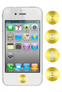 HHI Aluminum Home Button Kit for iPhone 3G/3GS, iPhone 4/4S and iPhone 5 (4pcs Designs) - Gold (Package include a HandHelditems Sketch Stylus Pen) HHI Aluminum Home Button Kit for iPhone 3G/3GS, iPhone 4/4S and iPhone 5 (4pcs Designs) - Gold (Package include a HandHelditems Sketch Stylus Pen)