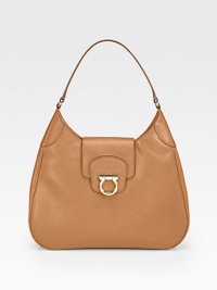Sumptuously smooth leather crafted in a sleek, rounded silhouette with polished hardware.Shoulder strap, 9 dropToggle flap closureProtective metal feetOne inside zip pocketFully lined13½W X 9½H X 3DMade in Italy Sumptuously smooth leather crafted in a sleek, rounded silhouette with polished hardware.Shoulder strap, 9 dropToggle flap closureProtective metal feetOne inside zip pocketFully lined13½W X 9½H X 3DMade in Italy
