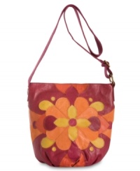 Get your groove on with this retro crossbody from Lucky Brand that'll give any look a lift. Plush leather patchwork in a kaleidoscope of color and geometric, floral pattern is altogether eye-catching, while strategically placed pockets make access to essentials a breeze. Get your groove on with this retro crossbody from Lucky Brand that'll give any look a lift. Plush leather patchwork in a kaleidoscope of color and geometric, floral pattern is altogether eye-catching, while strategically placed pockets make access to essentials a breeze.