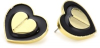 Betsey Johnson Status Black And Gold Heart Stud Earrings Betsey Johnson Status Black And Gold Heart Stud Earrings