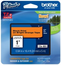 Brother Laminated Black on Fluorescent Orange 1 Inch Tape - Retail Packaging (TZeB51) - Retail Packaging Brother Laminated Black on Fluorescent Orange 1 Inch Tape - Retail Packaging (TZeB51) - Retail Packaging
