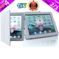iPearl Leather Carrying Folia Cover Case for NEW iPad 4 (Retina display & Lightning connector), iPad 3 & iPad 2 with 30-pin connector, with Built-in Stand, hand strap, sleep/wakeup function and Touch Screen Stylus Pen - WHITE iPearl Leather Carrying Folia Cover Case for NEW iPad 4 (Retina display & Lightning connector), iPad 3 & iPad 2 with 30-pin connector, with Built-in Stand, hand strap, sleep/wakeup function and Touch Screen Stylus Pen - WHITE