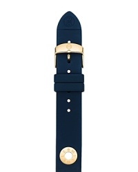 Enlist in the navy with this silicone watch strap from Michele, accented by a gleaming buckle. This band makes your practical piece pop. Enlist in the navy with this silicone watch strap from Michele, accented by a gleaming buckle. This band makes your practical piece pop.