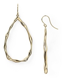 Delicate cubic zirconia stones sit inside twisted gold-plated teardrops, giving these Nadri French wire earrings an elegant hint of luxury. Delicate cubic zirconia stones sit inside twisted gold-plated teardrops, giving these Nadri French wire earrings an elegant hint of luxury.