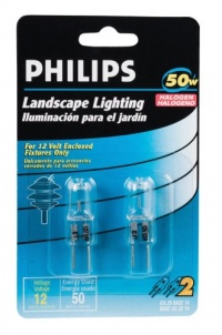 Philips Landscape Lighting 50-Watt 12-Volt GY6.35 Base T4 2 Pack Philips Landscape Lighting 50-Watt 12-Volt GY6.35 Base T4 2 Pack