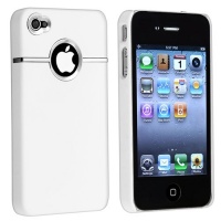DELUXE WHITE CASE COVER W/CHROME FOR iPhone - 4 4G NEW DELUXE WHITE CASE COVER W/CHROME FOR iPhone - 4 4G NEW