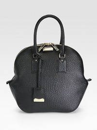 A stunning style in heavily textured leather with radiant hardware.Double top handles, 5½ dropTop zip closureOne inside zip pocketTwo inside open pocketsCanvas lining13W X 12½H X 5½DImported A stunning style in heavily textured leather with radiant hardware.Double top handles, 5½ dropTop zip closureOne inside zip pocketTwo inside open pocketsCanvas lining13W X 12½H X 5½DImported