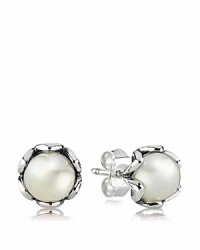 PANDORA's sterling silver and white pearl earrings capture the essence of classic style and natural beauty.