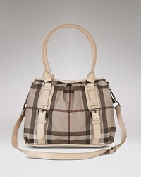 Get on-the-go style with this belted tote from Burberry. Get on-the-go style with this belted tote from Burberry.