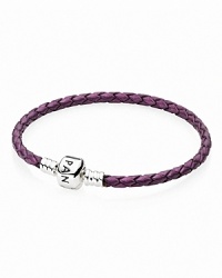 Charms and clips shine against PANDORA's leather single wrap bracelet. A sterling silver signature clasp lends an added touch of luxe. Charms and clips shine against PANDORA's leather single wrap bracelet. A sterling silver signature clasp lends an added touch of luxe.