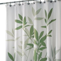 InterDesign Leaves X-Long Shower Curtain, Green InterDesign Leaves X-Long Shower Curtain, Green