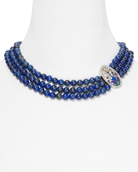 Dressed up or down, this bold Carolee necklace, crafted of plated metals and three rows of glassy beads adds the perfect pop of pretty to any outfit. Dressed up or down, this bold Carolee necklace, crafted of plated metals and three rows of glassy beads adds the perfect pop of pretty to any outfit.