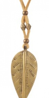 Vanessa Mooney Ayasha Brass Leaf Tan Leather Pendant Necklace Vanessa Mooney Ayasha Brass Leaf Tan Leather Pendant Necklace