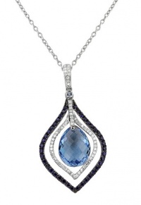Effy Jewlery 14K White Gold Blue Topaz & Diamond Pendant, 7.69 TCW Effy Jewlery 14K White Gold Blue Topaz & Diamond Pendant, 7.69 TCW