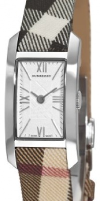 Burberry Women's BU1062 Heritage Checked Strap White Dial Watch Burberry Women's BU1062 Heritage Checked Strap White Dial Watch