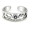 Sterling Silver Hawaiian Plumeria Flower Adjustable Toe Band Ring