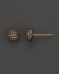 Faceted brown diamonds in 14K yellow gold settings. Faceted brown diamonds in 14K yellow gold settings.