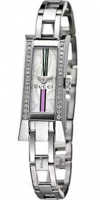 Gucci 110 G-Link Stainless Steel & Diamond Womens Fashion Swiss Watch YA110508 Gucci 110 G-Link Stainless Steel & Diamond Womens Fashion Swiss Watch YA110508