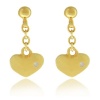 Lily Nily Children's 18k Gold Overlay Diamond Accent Heart Dangle Earrings