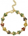 Lily Nily Children's 18k Gold Overlay Multi Colored Enamel Butterfly Bracelet