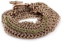 Nancy Bacich Chain Mail Mesh Double Wrap Pink Gold Plate Bracelet Nancy Bacich Chain Mail Mesh Double Wrap Pink Gold Plate Bracelet