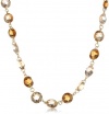 Anne Klein Loretto Gold-Tone Brown Round Collar Necklace, 17