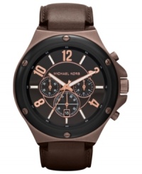 This chocolate-hued chronograph watch from Michael Kors' Rocktop collection keeps your look on-point. This chocolate-hued chronograph watch from Michael Kors' Rocktop collection keeps your look on-point.
