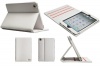 QQ-Tech Genuine Leather Folio Case Cover with Built-in Stand for iPad Mini 7.9 - White