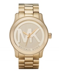A universal symbol of style. Michael Kors leaves his mark on this golden Runway watch. A universal symbol of style. Michael Kors leaves his mark on this golden Runway watch.