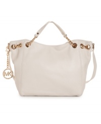 Goldtone chain-link hardware and a contoured silhouette give this MICHAEL Michael Kors tote a luxe look. Goldtone chain-link hardware and a contoured silhouette give this MICHAEL Michael Kors tote a luxe look.