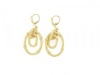 Designer Inspired Bamboo Link Brushed Gold Earrings