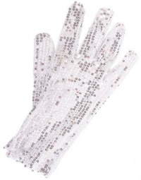 New Costume White Silver Glitter Glove New Costume White Silver Glitter Glove