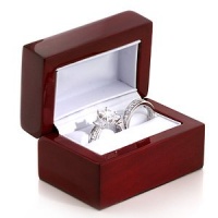 Cherry Wooden Wedding/ Bridal Set Double Ring Jewelry Gift Box Cherry Wooden Wedding/ Bridal Set Double Ring Jewelry Gift Box