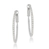 Sterling Silver 35mm Inside Out CZ Hoop Earrings