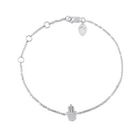 Meira T Solid 14K White Gold Diamond Hamsa Charm Chain Bracelet Meira T Solid 14K White Gold Diamond Hamsa Charm Chain Bracelet